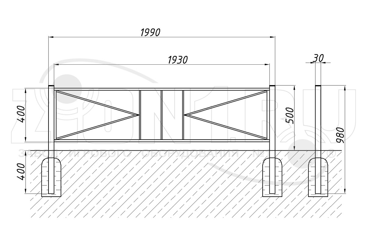 Газонное ограждение ZION ОГ-2 (ОГ002)