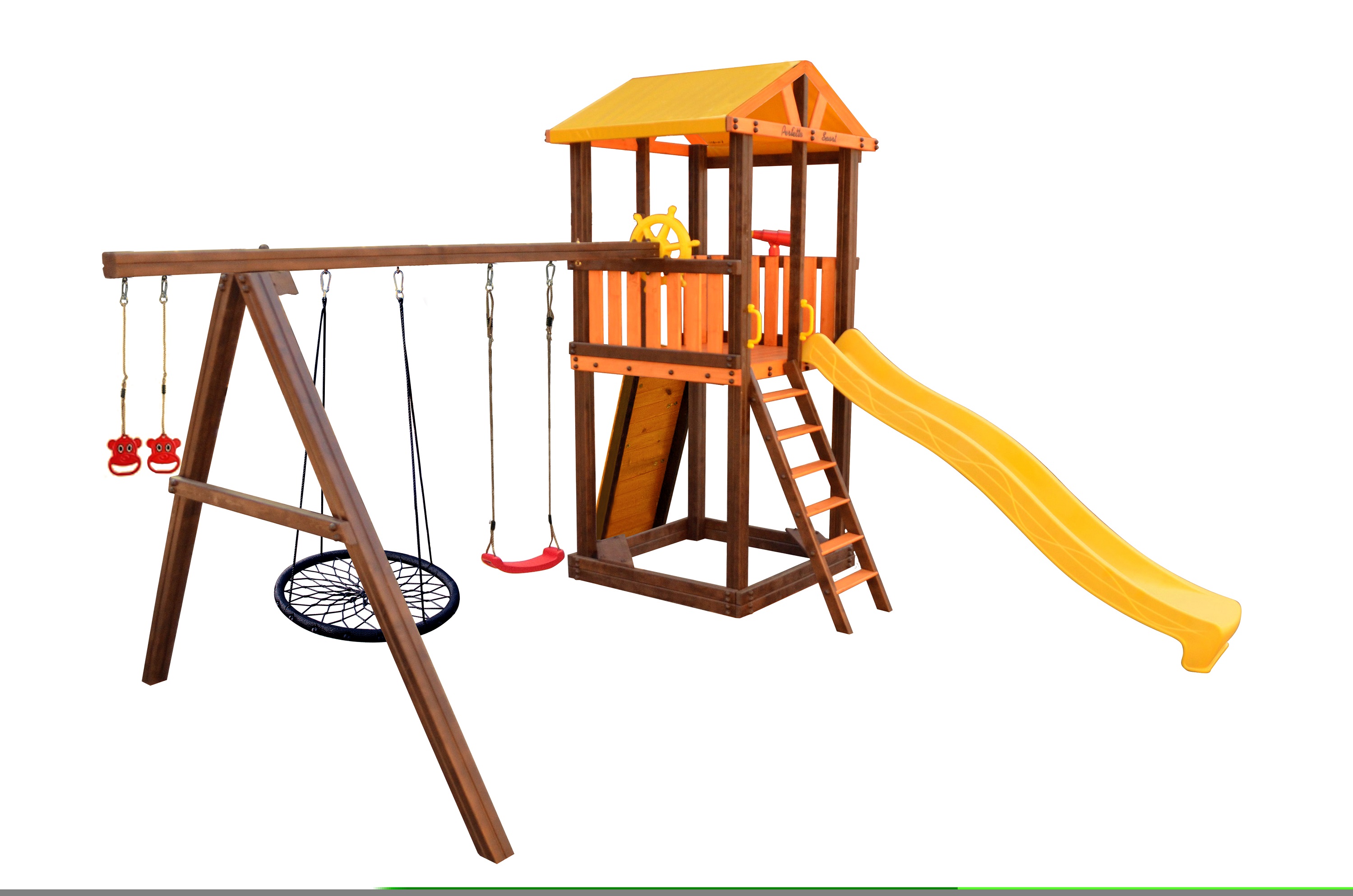 Игровой комплекс Perfetto sport «Pitigliano-4» + качели «Паутина»