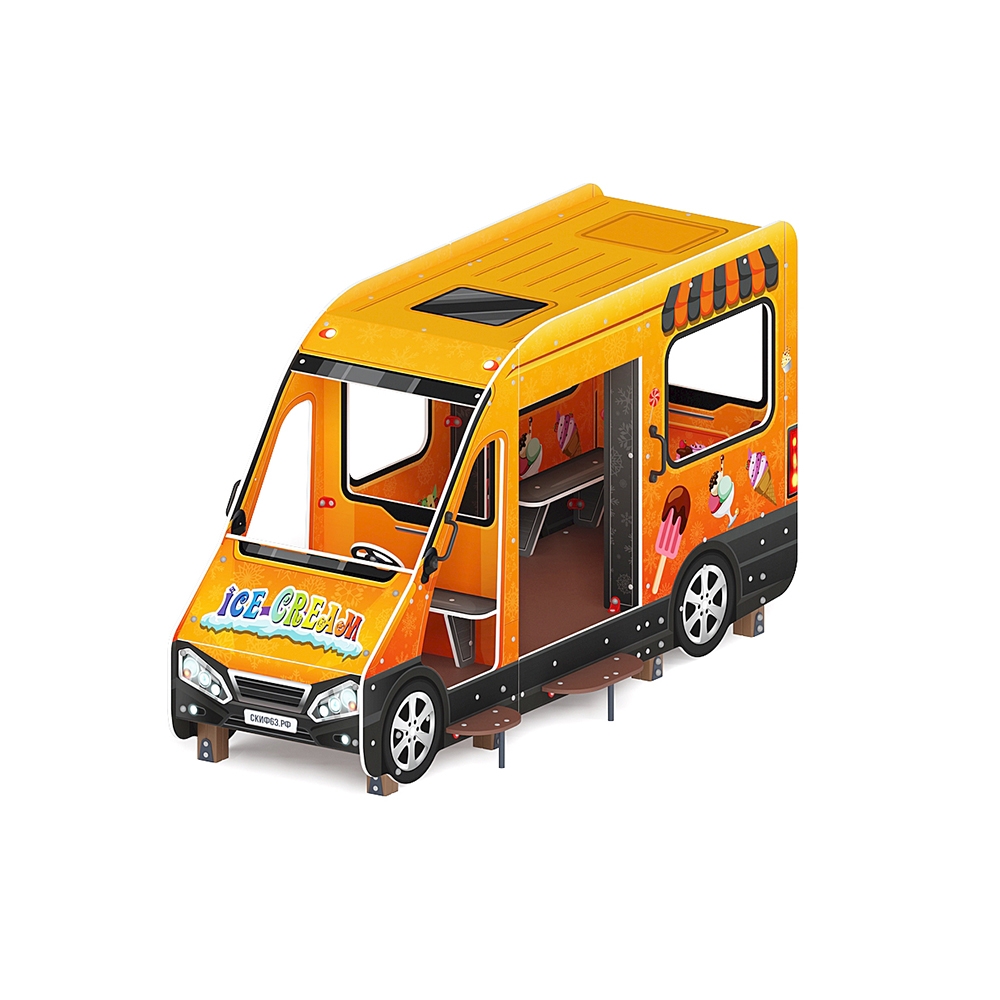 Беседка АВТОБУС-МОРОЖЕНОЕ для детской площадки МФ 10.03.14-01