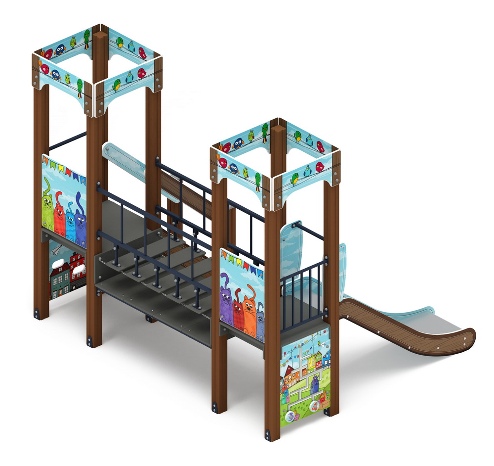 КОРОЛЕВСТВО (коты) детский игровой комплекс ДИК 1.15.07-11 (H=900)