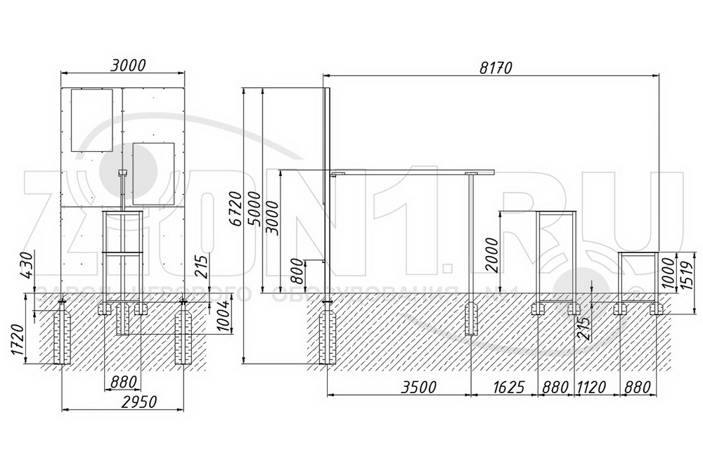 Фасад дома с балкой ZION (УО020)