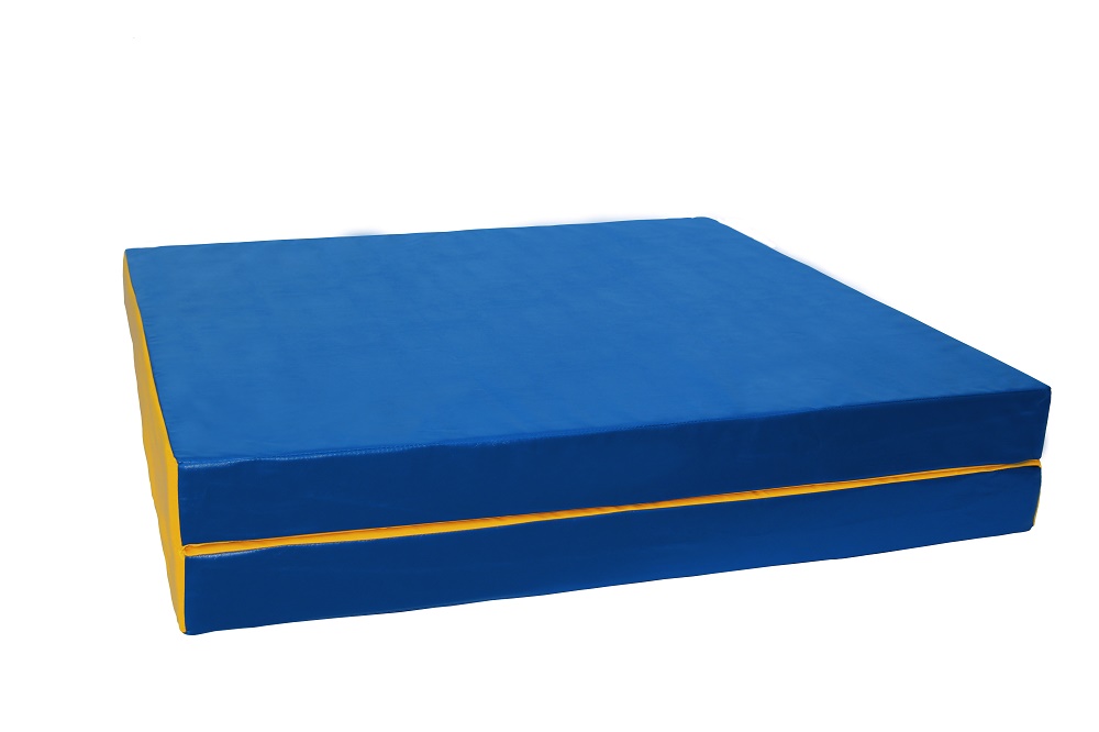 Мат № 10 (100 х 150 х 10) складной 1 сложение сине/жёлтый