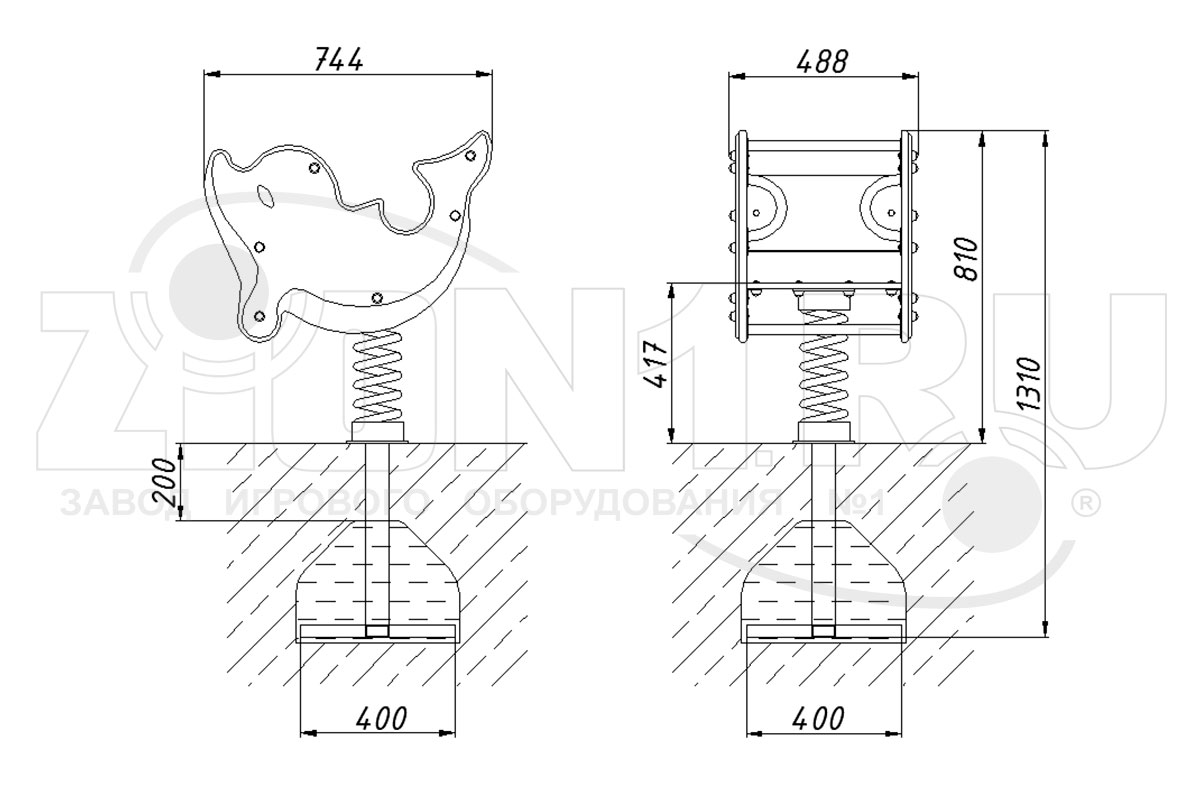 Качалка на пружине ZION Дельфин