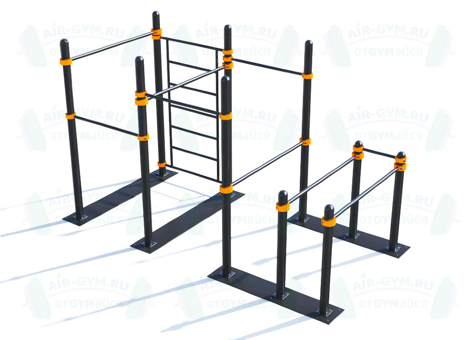 Мобильный спортивный комплекс с рукоходом, турниками и брусьями СВС-104