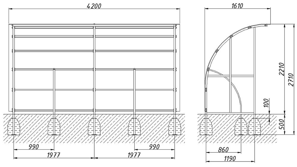 Навес для колясок ZION 4х1,5х2,2 м (ТН073)