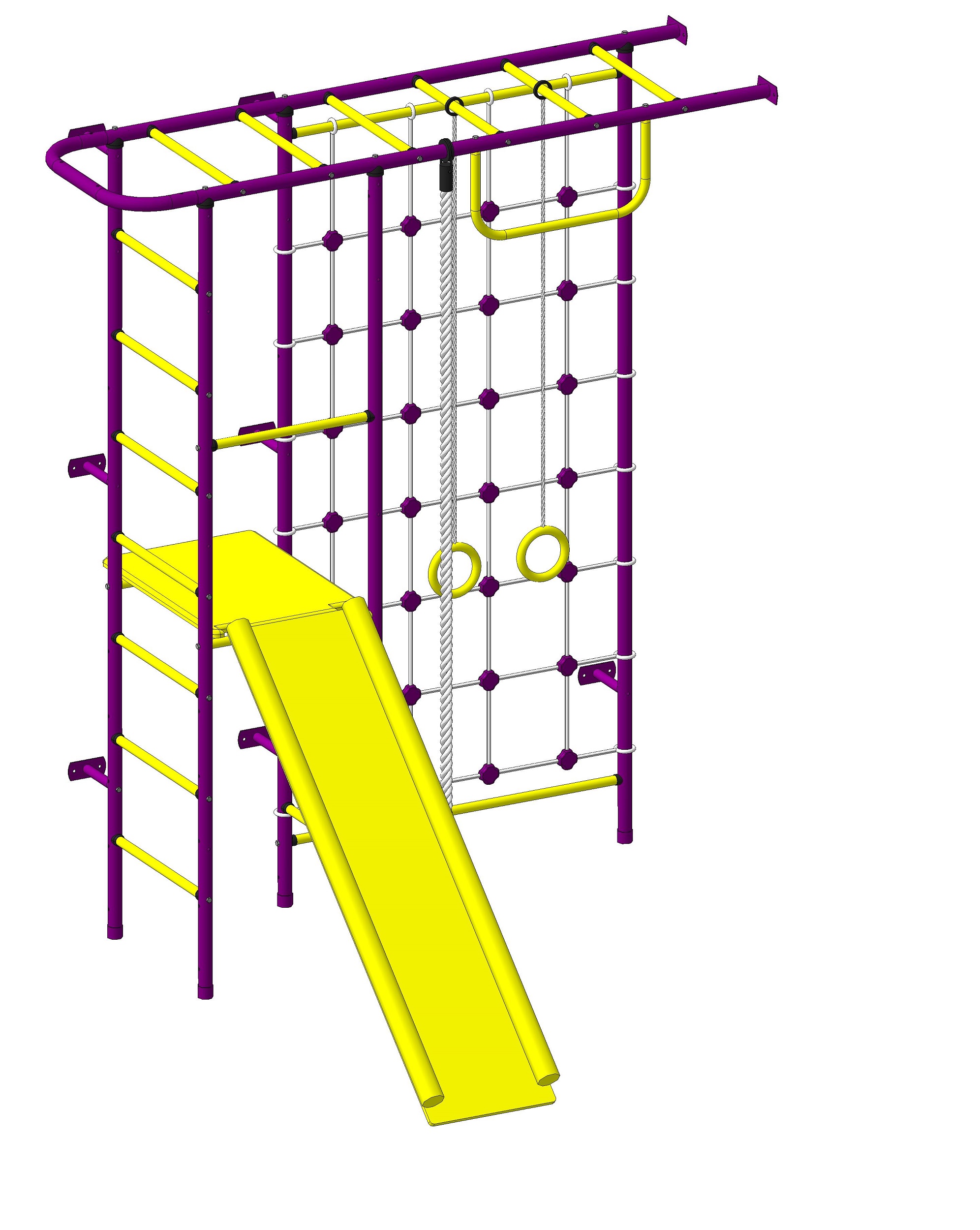 Спортивно-игровой комплекс Пионер 11СМ зелёно/жёлтый