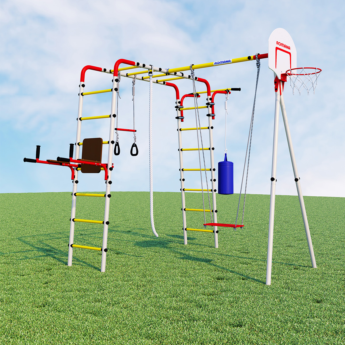 Детский спортивный комплекс для дачи FITNESS Romana 103.20.05 (фанерные качели)