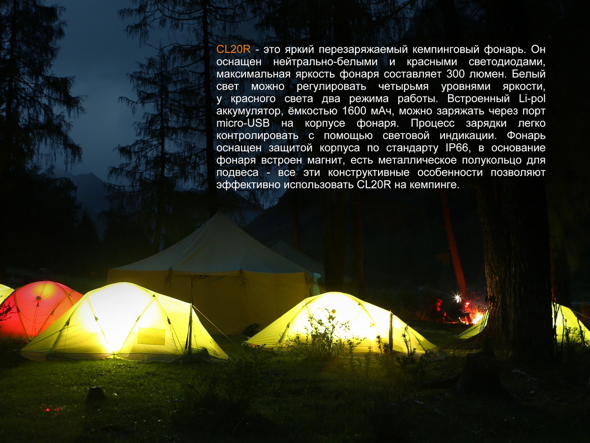 Фонарь Fenix CL20Rbl, голубой