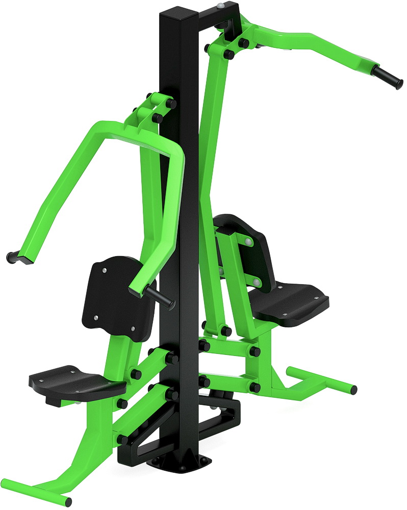 Уличный тренажер ТЯГА ВЕРХНЯЯ+ЖИМ ОТ ГРУДИ (зеленый) СТ 027-12