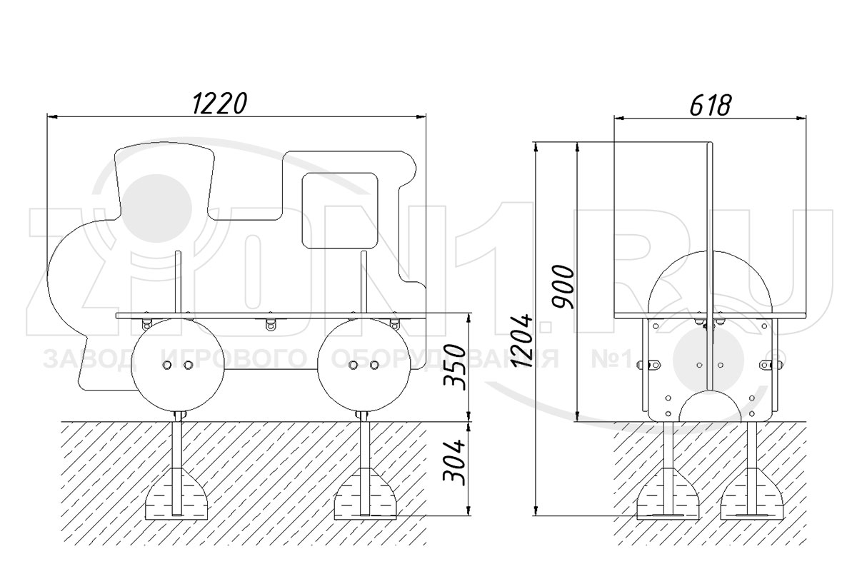 Скамейка детская ZION Паровозик У1 (СП221)