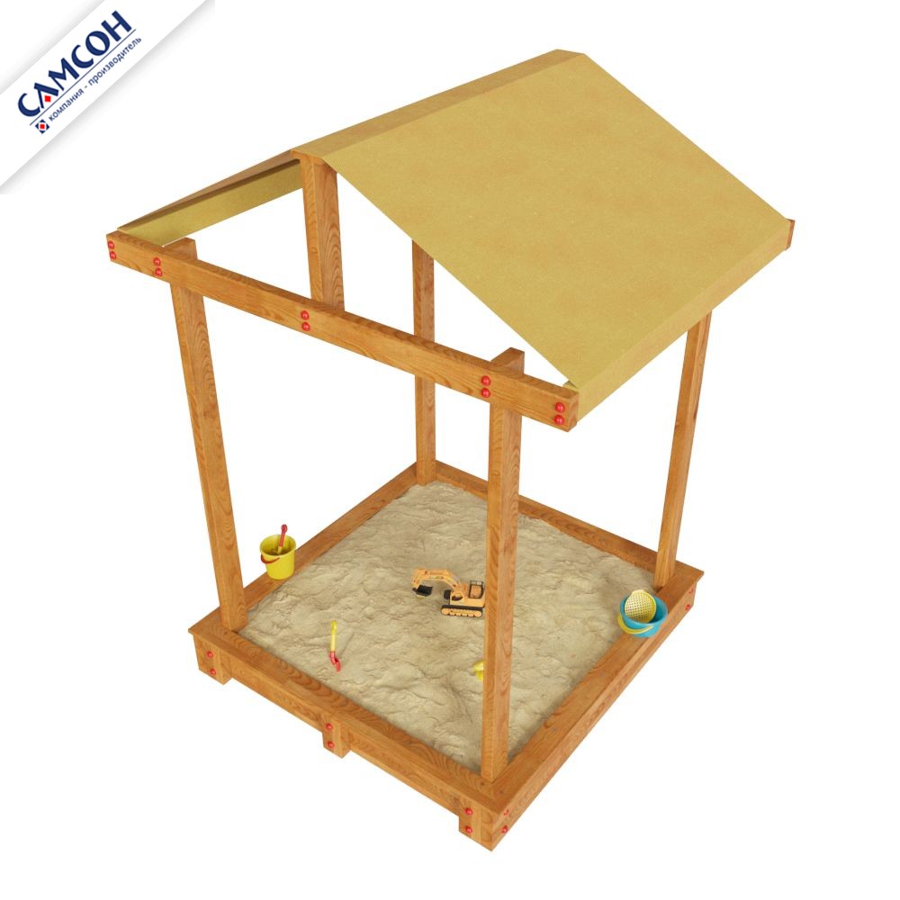 Песочница ДЮНА С КРЫШЕЙ Самсон (лак сосна)