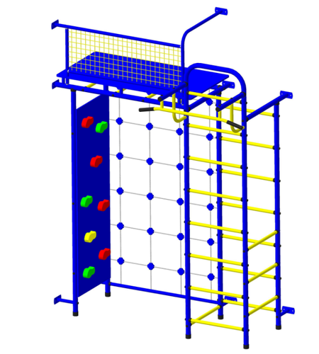 Детский спортивный комплекс Пионер 10СМ со скалодромом сине/желтый