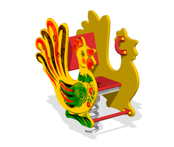 Качалка на пружине для детской площадке Петушок  КБ-08