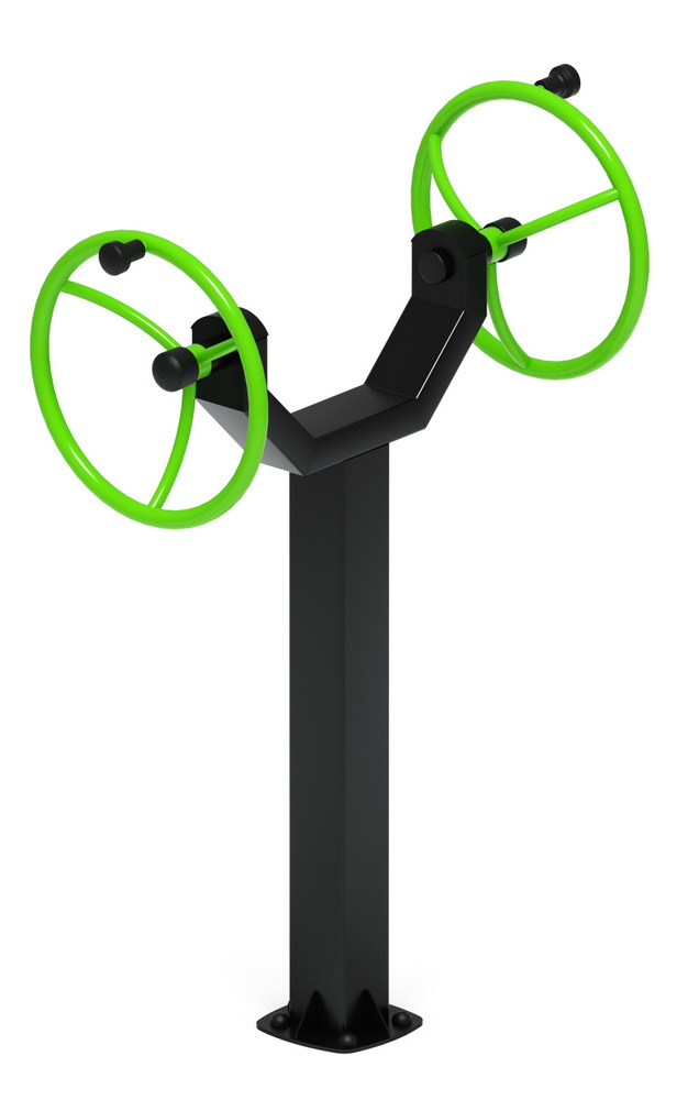 Тренажер уличный РУЛИ (2 руля положение стоя) зеленый СТ 105-12