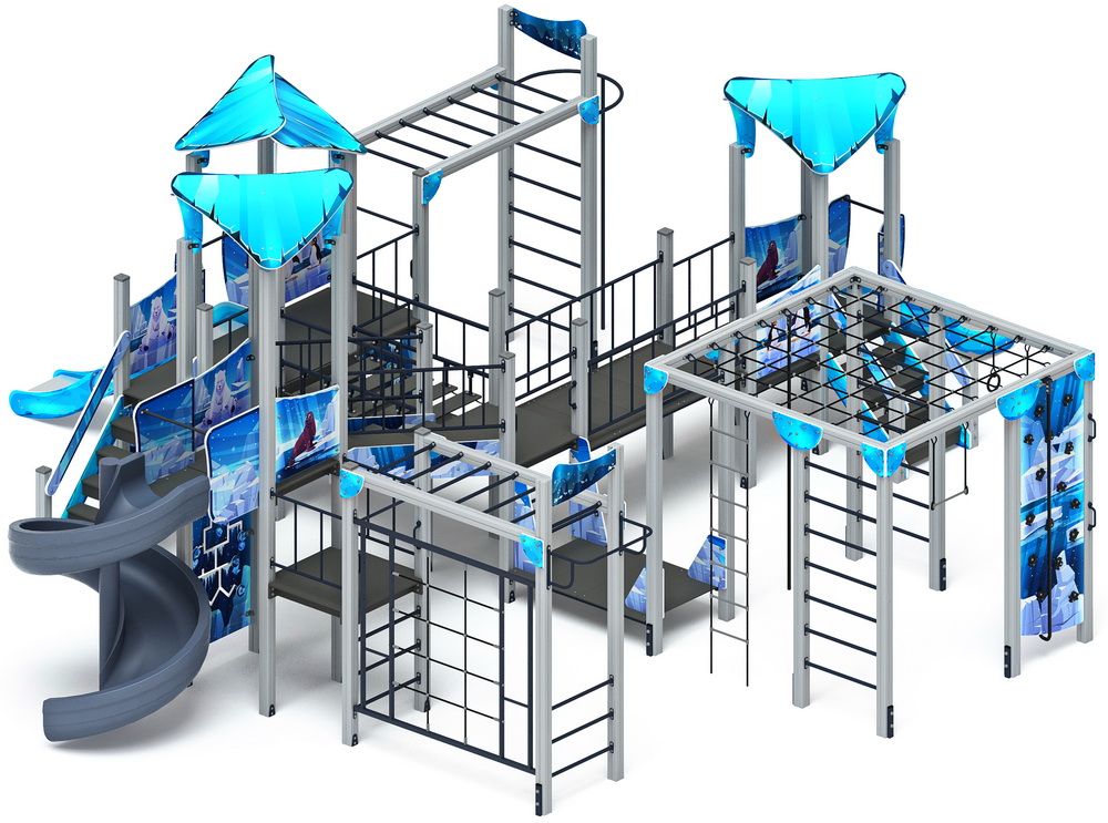 ВОЛШЕБНЫЙ ГОРОД детский игровой комплекс ДИК 2.19.03-02 (H=2000, H=1200, H=900)