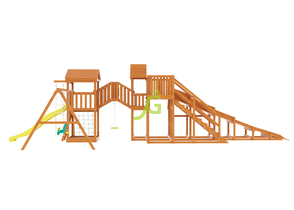 Зимняя деревянная горка Snow Fox 5,9 м + Панда Фани Gride