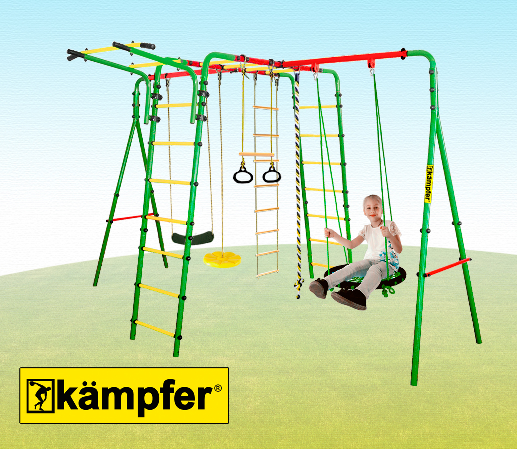 Спортивно-игровой комплекс Kampfer Wunder (Гнездо малое зеленое (желтая лиана))