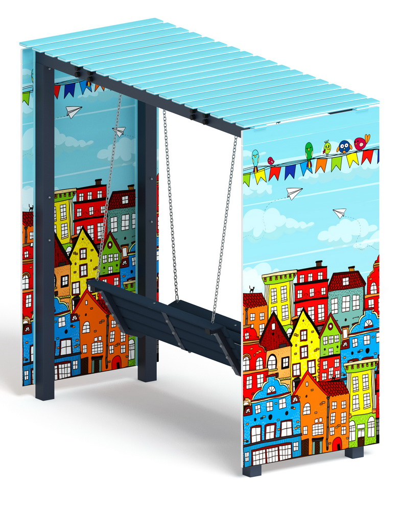 Пергола с качелями (Город) МФ 78.06.01-05 /без поликарбоната/