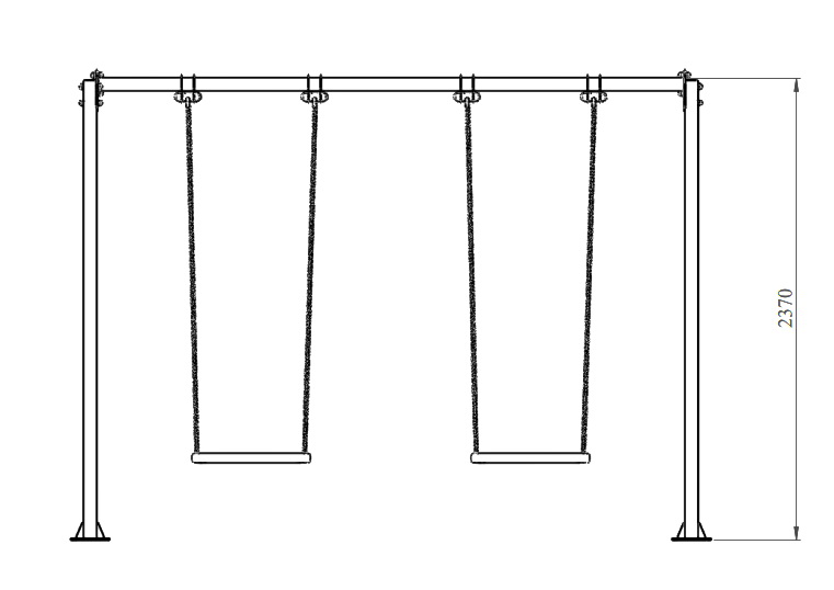 Качели двойные с сиденьем со спинкой и универсальным Air Gym YK60LS