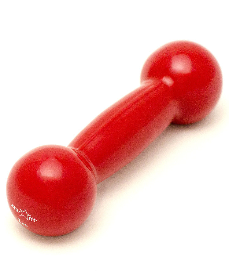 Гантель виниловая STARFIT DB-102 1 кг, красная (1 шт.) 1/20