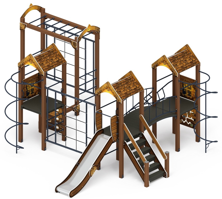 ГОРОДОК (Эко) детский игровой комплекс ДИК 2.01.3.04-02 (Н=1200)