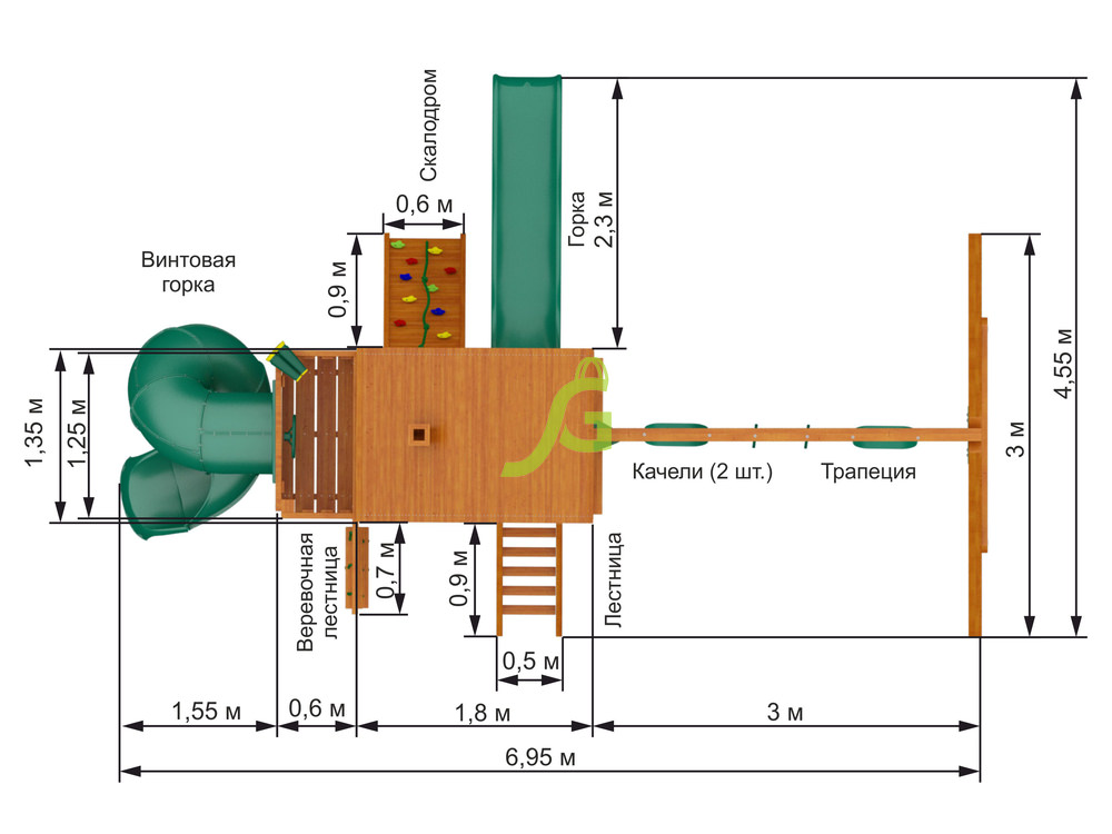 Детская площадка IgraGrad Шато с трубой (дерево)