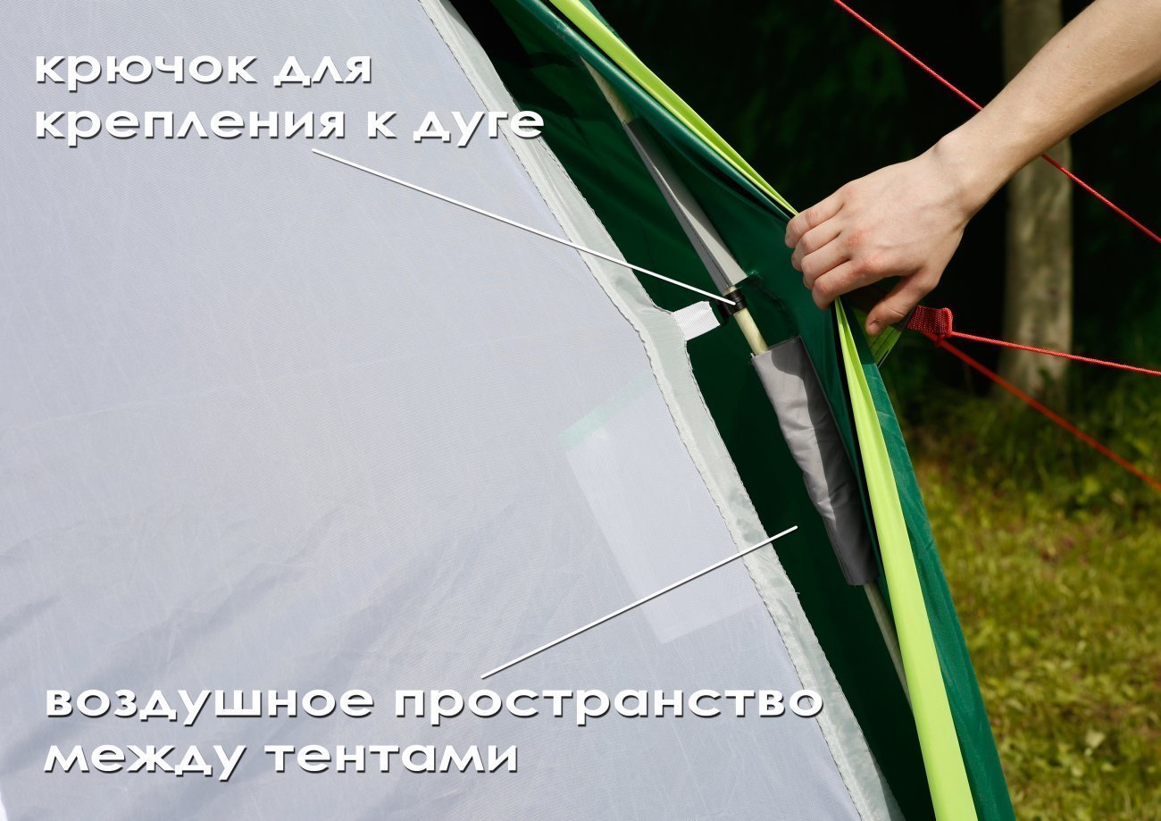 Всесезонная универсальная палатка ЛОТОС 5У (легкий тент; стеклокомпозитный каркас)