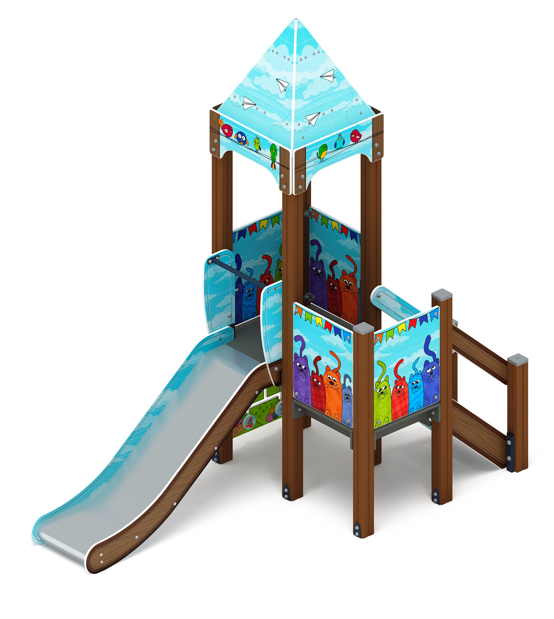 КОРОЛЕВСТВО (Коты) детский игровой комплекс ДИК 1.15.01-21 (H=900)