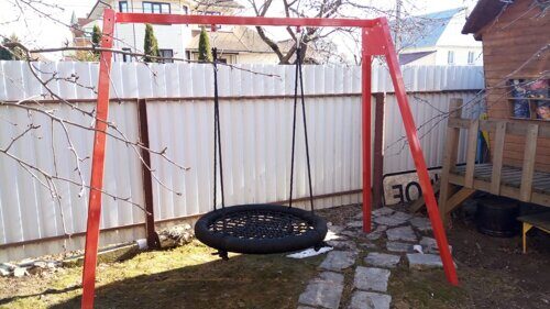 Качели-гнездо ХИТ 100 см толстый обод + толстая сеть