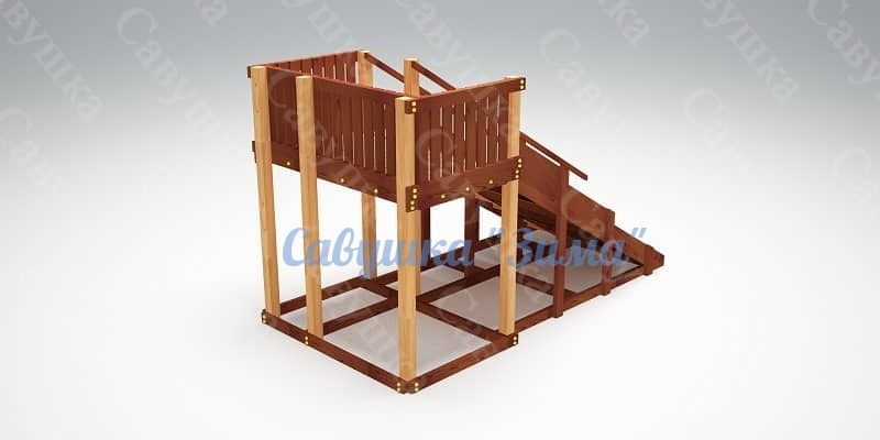 Зимняя деревянная игровая горка Савушка "Зима" - 4