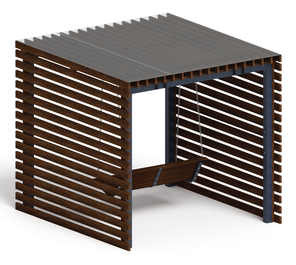 Пергола беседка с качелями МФ 78.01.01 /с поликарбонатом/