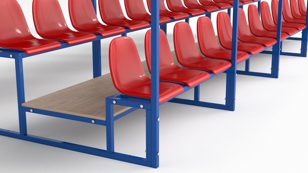 Трибуна с навесом (6,5х2 м) с 24 посадочными местами (20.001)