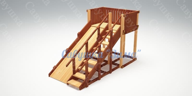 Зимняя деревянная игровая горка Савушка "Зима" - 4