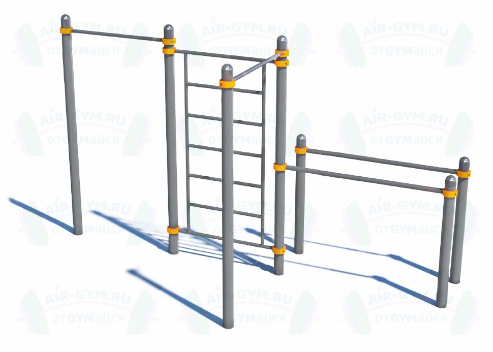 Два турника, брусья, шведская стенка СВС-29