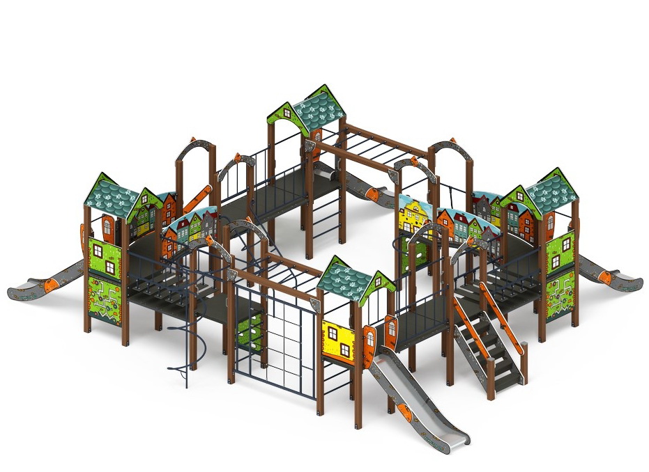 ОСТРОВ ДЕТСТВА (Город) детский игровой комплекс ДИК 2.01.8.01-01 (H=1200)