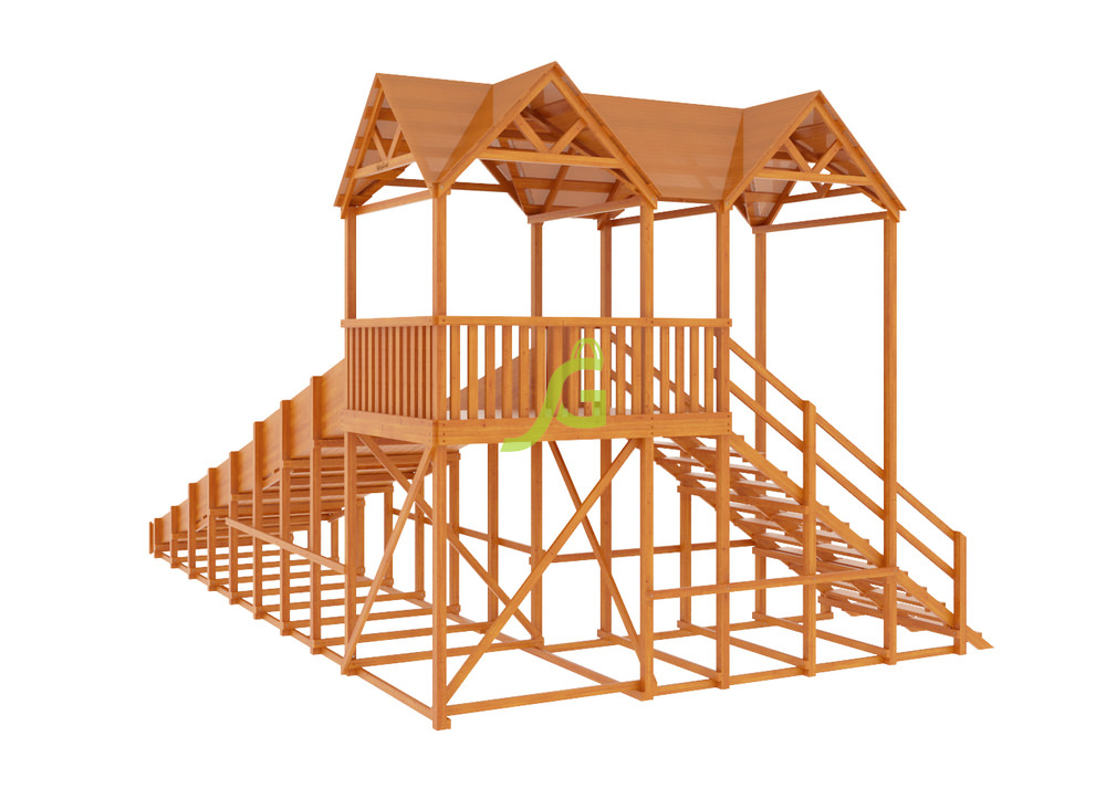 Зимняя деревянная горка Snow Fox Макси, скат 10 м