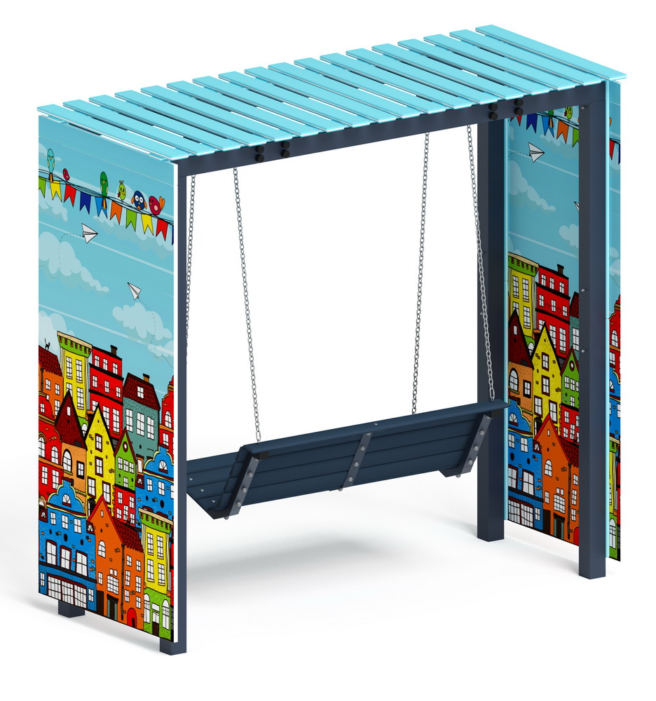 Пергола с качелями (Город) МФ 78.06.01-05 /без поликарбоната/