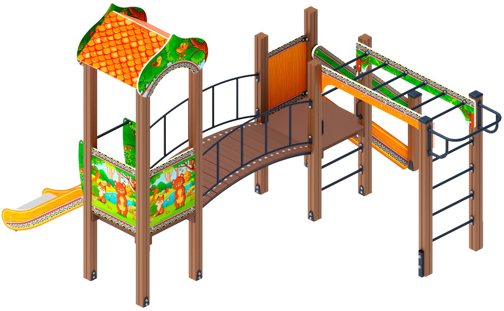 ПОЛЯНКА детский игровой комплекс ДИК 1.16.06-01 (H=750)