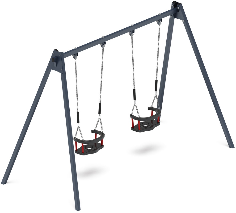 Качели М2 двойные металл ИО 12.М.01.01.03 (графит)