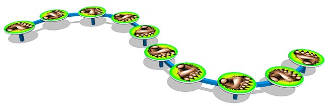 Бум детский ZION Следы, разные цвета