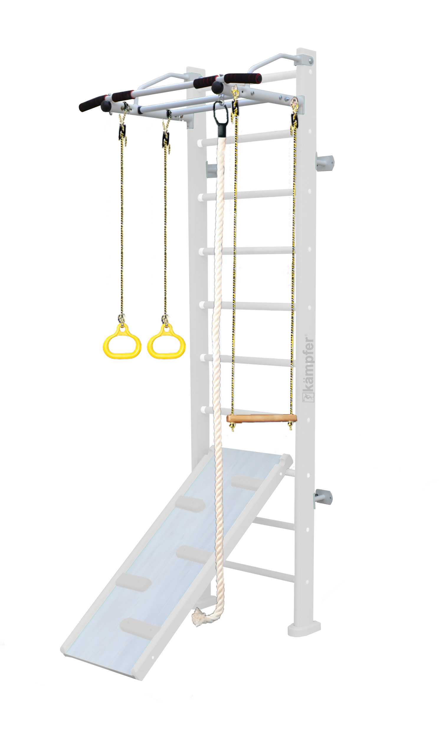 Шведская стенка Kampfer Ride Wall (№6 Жемчужный Стандарт белый турник)