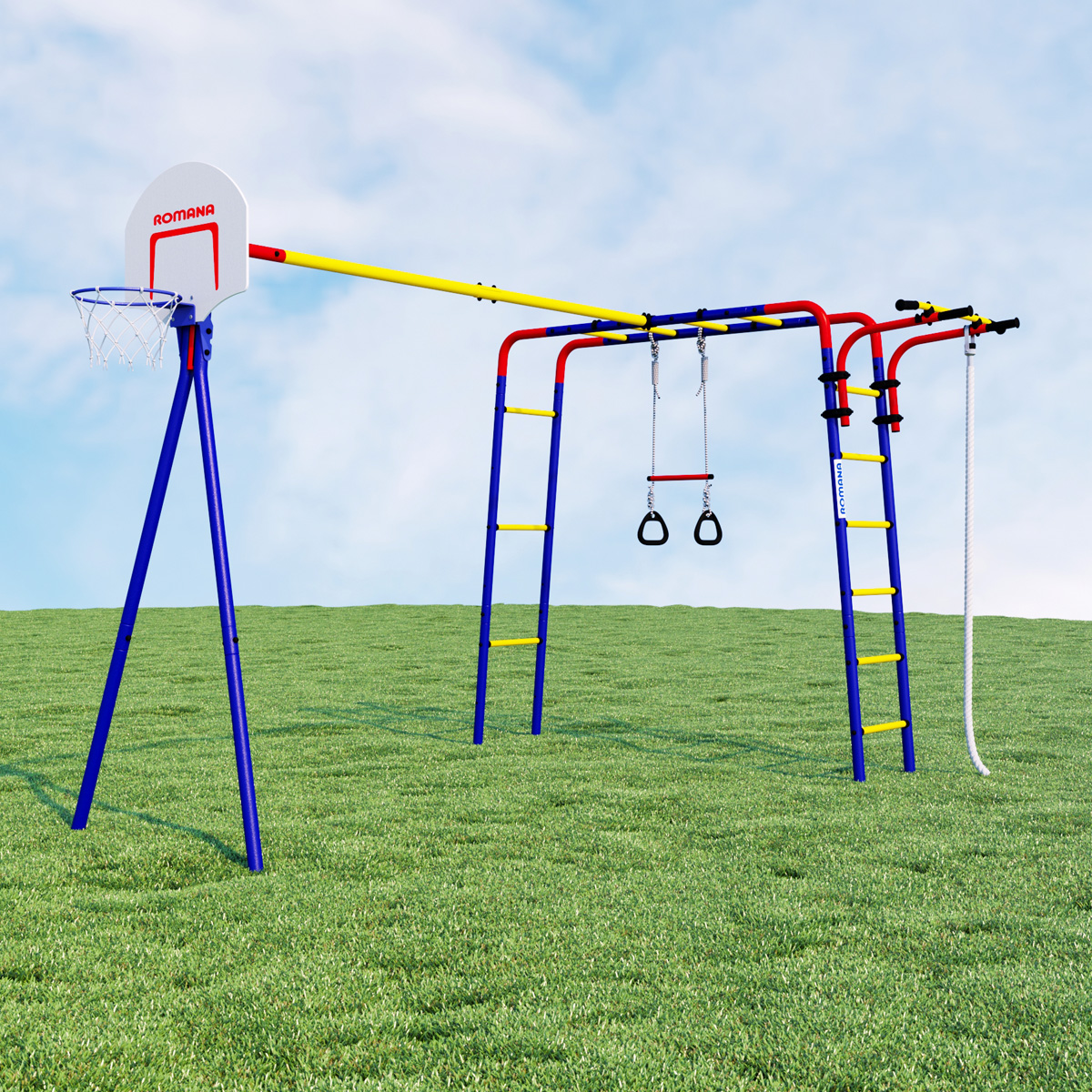 Спортивно-игровой комплекс ROMANA Акробат R.103.19.04 (+ Качели цепные 1.Д-26.02 + Качели цепные 1.Д-26.02)
