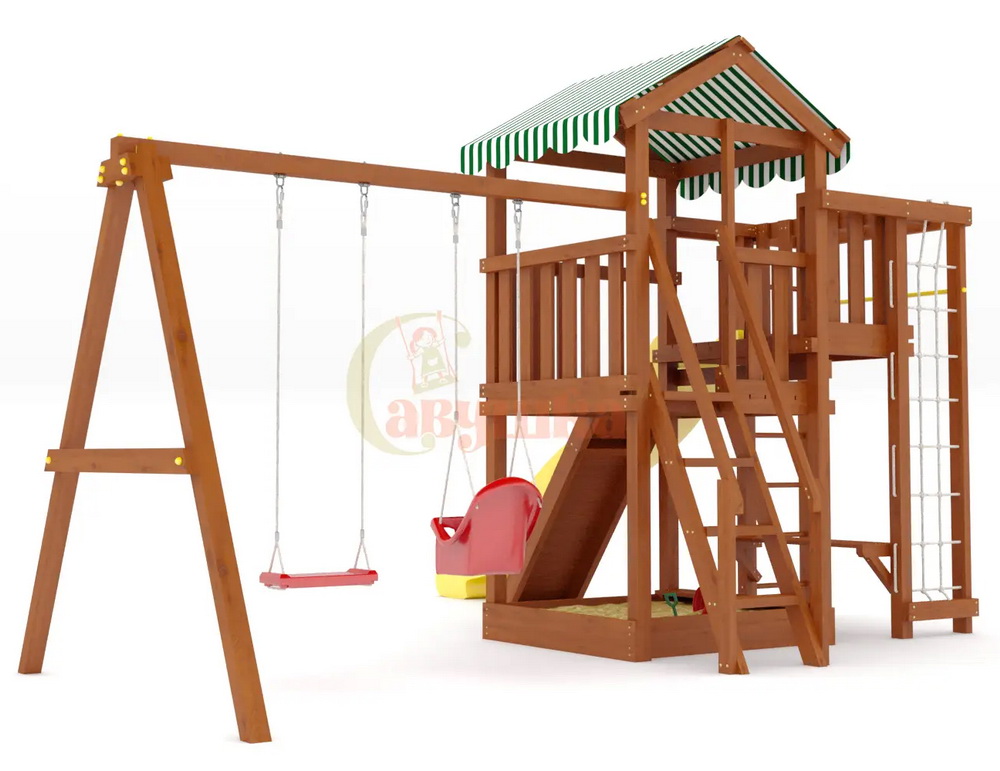 Детская площадка Савушка Мастер 3 Plus (Махагон) (горка 3 метра)