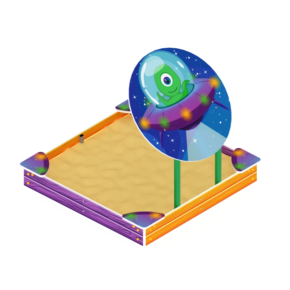 КОСМОПОРТ песочница средняя с навесом ИО 5.14.01