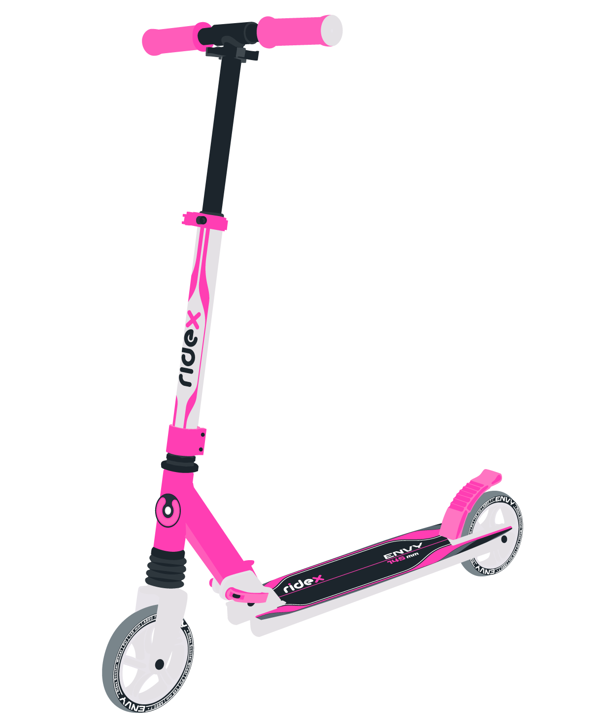 Самокат 2-колесный Envy 145 мм, белый/розовый