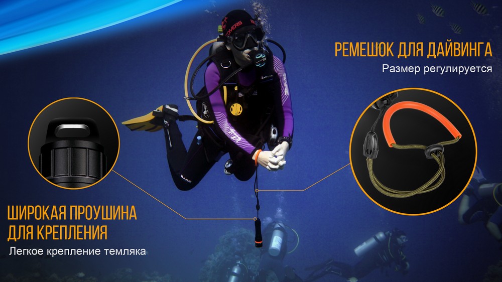 Фонарь Fenix SD11 дайвинговый