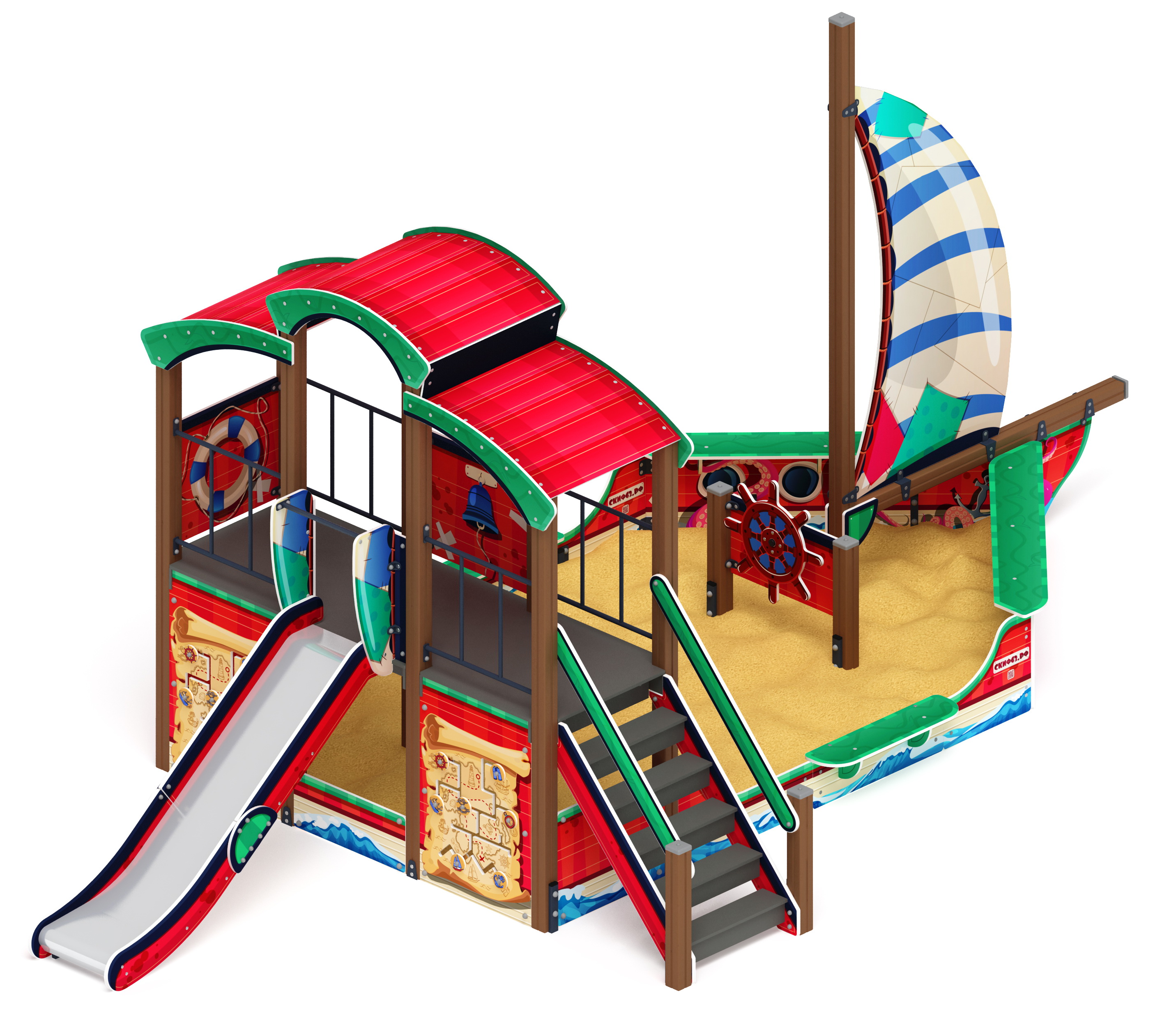 ПАРУСНИК детский игровой комплекс ДИК 2.03.3.01-03 (H=1200)