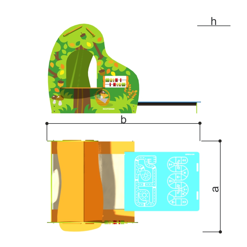 Песочница Домик с крышкой + принты "дорога", "игра-ходилка" «Romana 109.36.00»