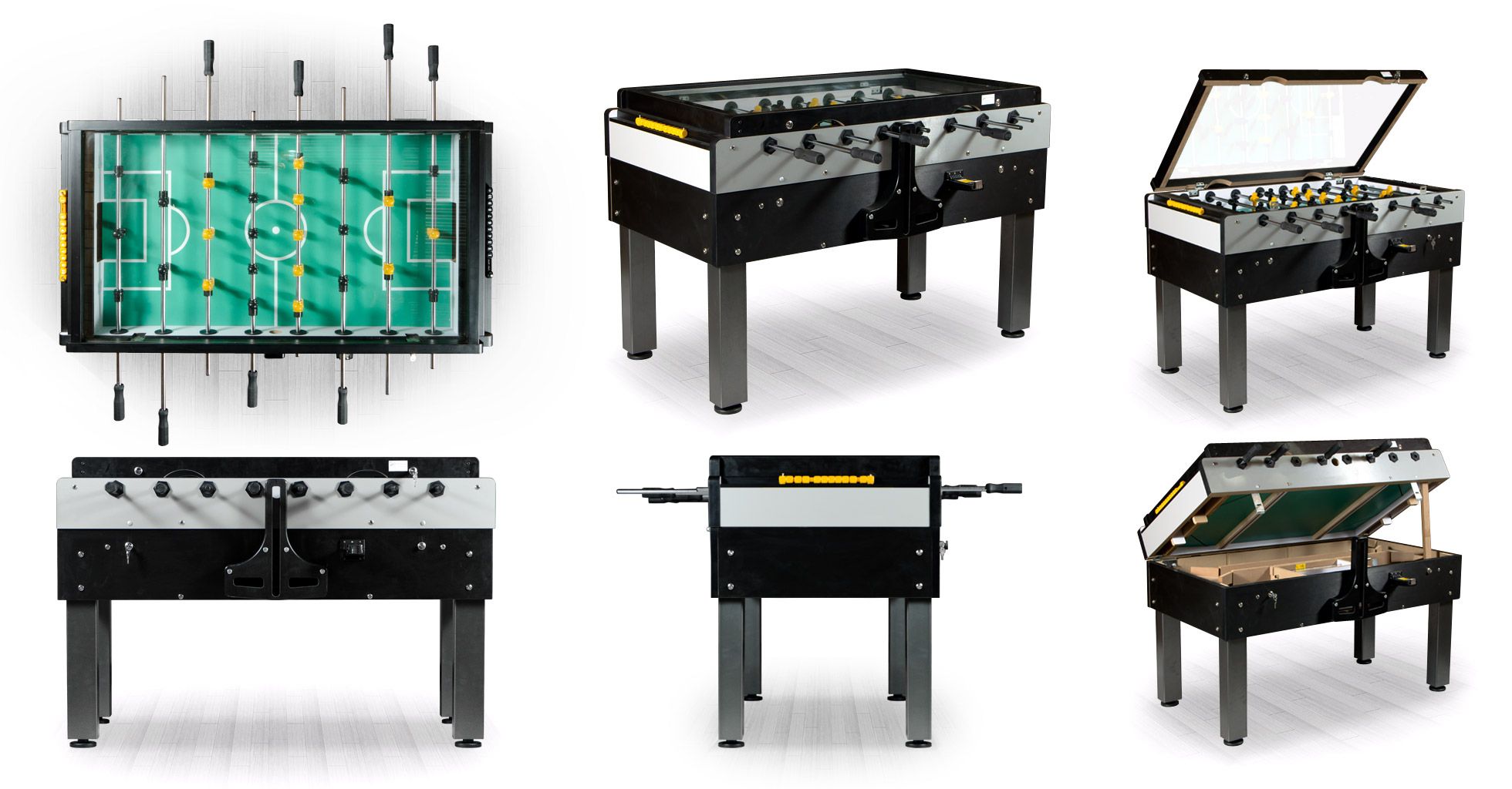 Настольный футбол (кикер) Pro Sport 5 ф (144 x 76 x 90 см, черный, жетоноприемник)