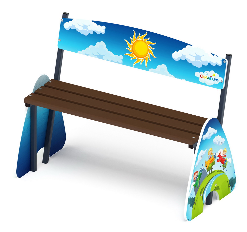 Скамья со спинкой СОЛНЫШКО для детской площадки МФ 41.01.04